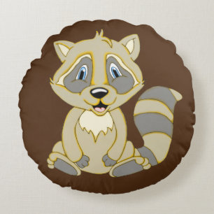 Rocky Raccoon Rond Sierkussen Kussen