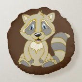 Rocky Raccoon Rond Sierkussen Kussen (Achterkant)