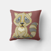 Rocky Raccoon Square Pillow Kussen (Achterkant)