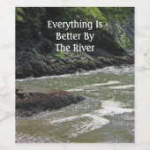 Rocky River Landscape Foto Camping Rustic Outdoor Wijn Etiket (Enkel label)