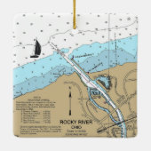 Rocky River Ohio Nautical Chart Keramisch Ornament (Achterkant)