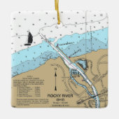 Rocky River Ohio Nautical Chart Keramisch Ornament (Voorkant)