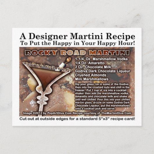 Rocky Road Martini Recipe Briefkaart (Voorkant)