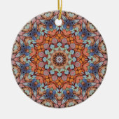 Rocky Roads Rustic Oranje  Kaleidoscoop Keramisch Ornament (Voorkant)