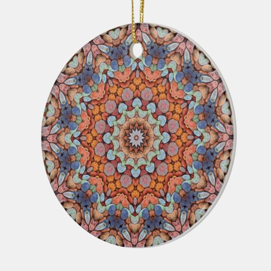 Rocky Roads Rustic Oranje  Kaleidoscoop Keramisch Ornament (Links)