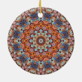 Rocky Roads Rustic Oranje  Kaleidoscoop Keramisch Ornament