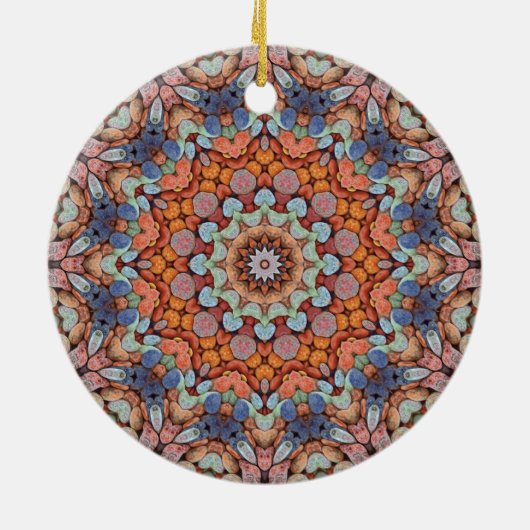 Rocky Roads Rustic Oranje  Kaleidoscoop Keramisch Ornament (Achterkant)