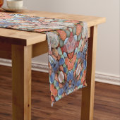 Rocky Roads Rustic Oranje  Kaleidoscoop Korte Tafelloper (Voorbeeld)