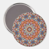 Rocky Roads Rustic Oranje Kaleidoscoop Magneet (Voorkant / Achterkant)
