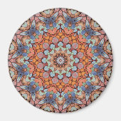 Rocky Roads Rustic Oranje Kaleidoscoop Magneet (Voorkant)