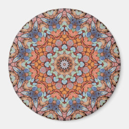 Rocky Roads Rustic Oranje Kaleidoscoop Magneet