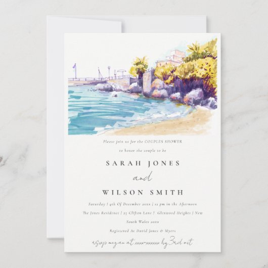 Rocky Seascape Couples Shower Kaart (Voorkant)