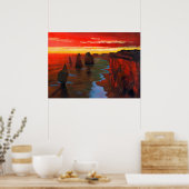 Rocky Seashore op Sunset Poster (Keuken)