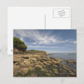 Rocky Seaside met motorboot Briefkaart (Voorkant / Achterkant)