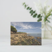 Rocky Seaside met motorboot Briefkaart (Staand voorkant)