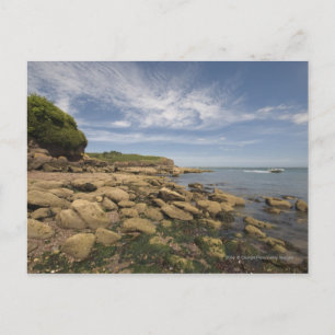 Rocky Seaside met motorboot Briefkaart