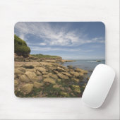 Rocky Seaside met motorboot Muismat (Met muis)