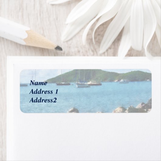 Rocky Shore St. Thomas Save the Date Etiket (Insitu)