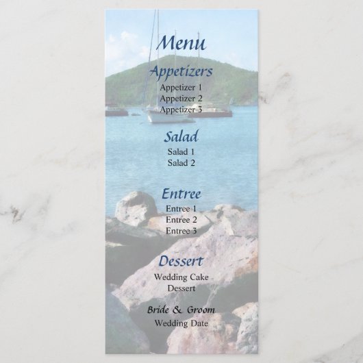 Rocky Shore St. Thomas Trouwmenu Menu (Voorkant)