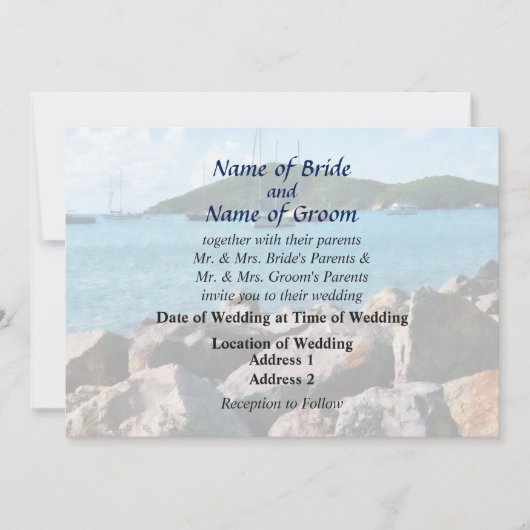 Rocky Shore St. Thomas Wedding Products Kaart (Voorkant)