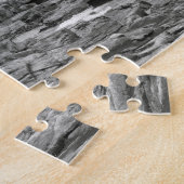 Rocky Shoreline Black en White Photo Puzzle Legpuzzel (Zijkant)