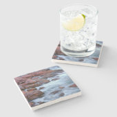 Rocky shoreline met water, Canada Stenen Onderzetter (Zijkant)