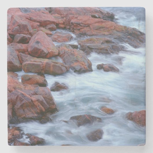 Rocky shoreline met water, Canada Stenen Onderzetter (Voorkant)
