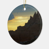 Rocky Silhouette, nationaal park Badlands, Sunset Keramisch Ornament (Links)