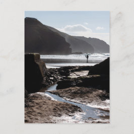 Rocky silhouettes op Perranporth Briefkaart