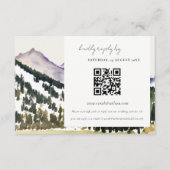 Rocky Snow Mountain Landscape Weddenschap QR Code Informatiekaartje (Voorkant)