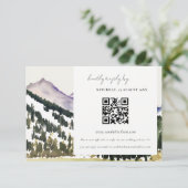 Rocky Snow Mountain Landscape Weddenschap QR Code  Informatiekaartje (Staand voorkant)
