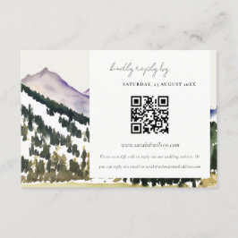 Rocky Snow Mountain Landscape Weddenschap QR Code  Informatiekaartje