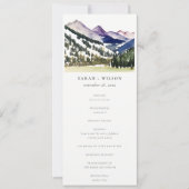 Rocky Snow Mountain Landscape Wedding Programme Kaart (Voorkant)
