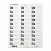 Rocky Snow Mountain Waterverf Landscape Address Etiket (Full Sheet)