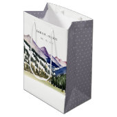 Rocky Snow Mountain Waterverf Landscape Wedding Medium Cadeauzakje (Voorkant Gekanteld)