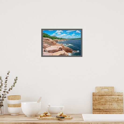 Rocky Summer Seascape Acadia National Park Maine Poster (Keuken)