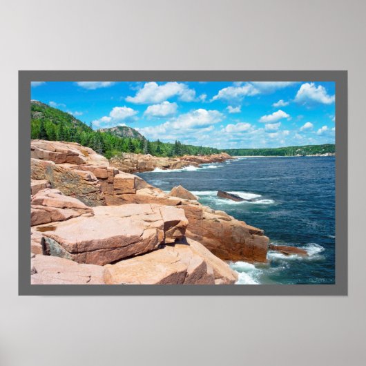 Rocky Summer Seascape Acadia National Park Maine Poster (Voorkant)