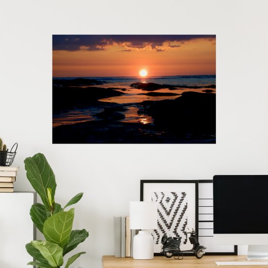 Rocky Sunset Poster (Thuiskantoor)