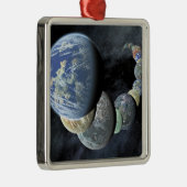 Rocky, terrestrische werelden metalen ornament (Rechts)