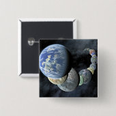 Rocky, terrestrische werelden vierkante button 5,1 cm (Voorkant /achterkant)