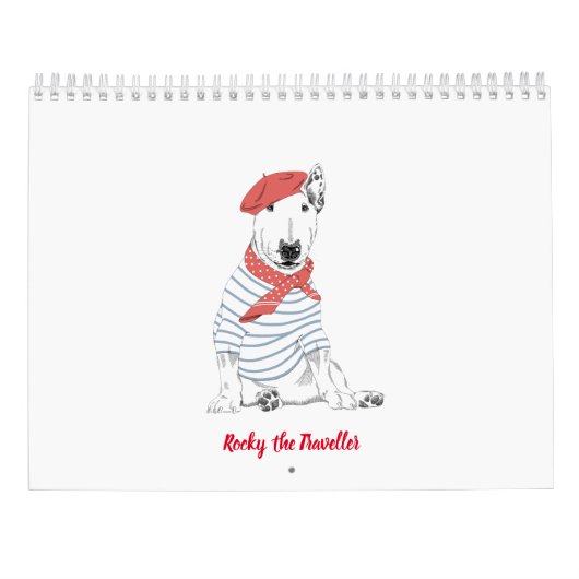 Rocky the Bull Terrier 2024 Kostuumkalender Kalender (Achterkant)
