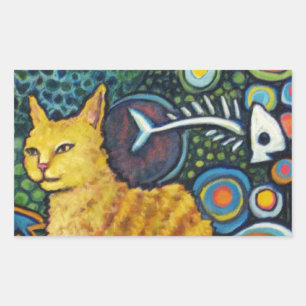 Rocky, The Rock Star Cat Producten Rechthoekige Sticker