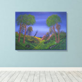 Rocky Valley Blue Sky Colorful Landschap Canvas Afdruk (Insitu (Houten vloer))