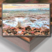 Rocky Waves 0742 Art Canvas Afdruk