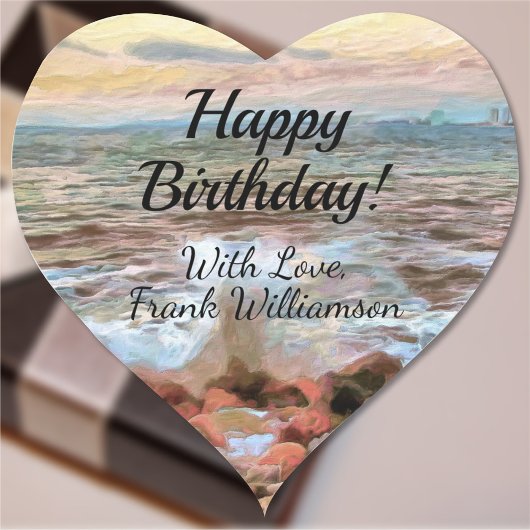 Rocky Waves Birthday 0742 Hart Sticker