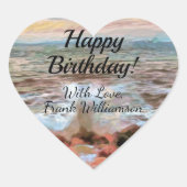 Rocky Waves Birthday 0742 Hart Sticker (Voorkant)