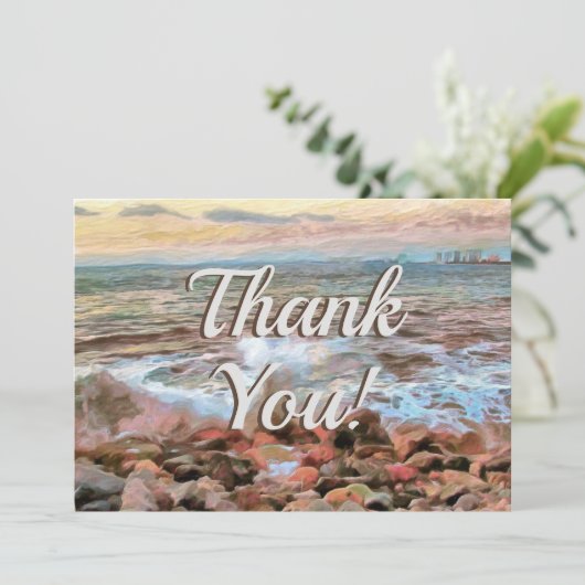 Rocky Waves Dank je wel 0742 Bedankkaart (Staand voorkant)
