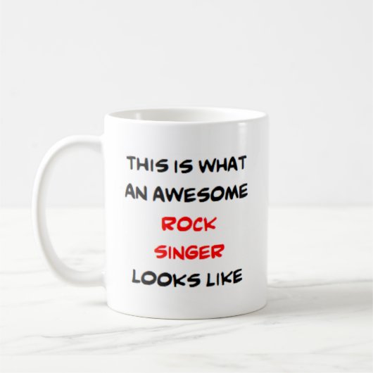 rockzanger, geweldige koffiemok (Links)