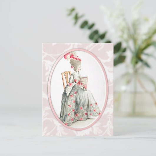 Rococco Lady Briefkaart (Staand voorkant)