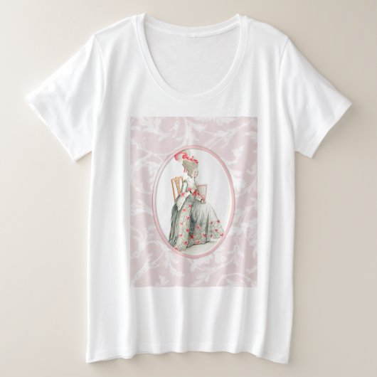 Rococco Lady Grote Maat T-shirt (Design voorkant)